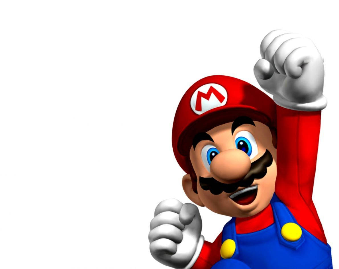 Super Mario On White Background Wallpaper