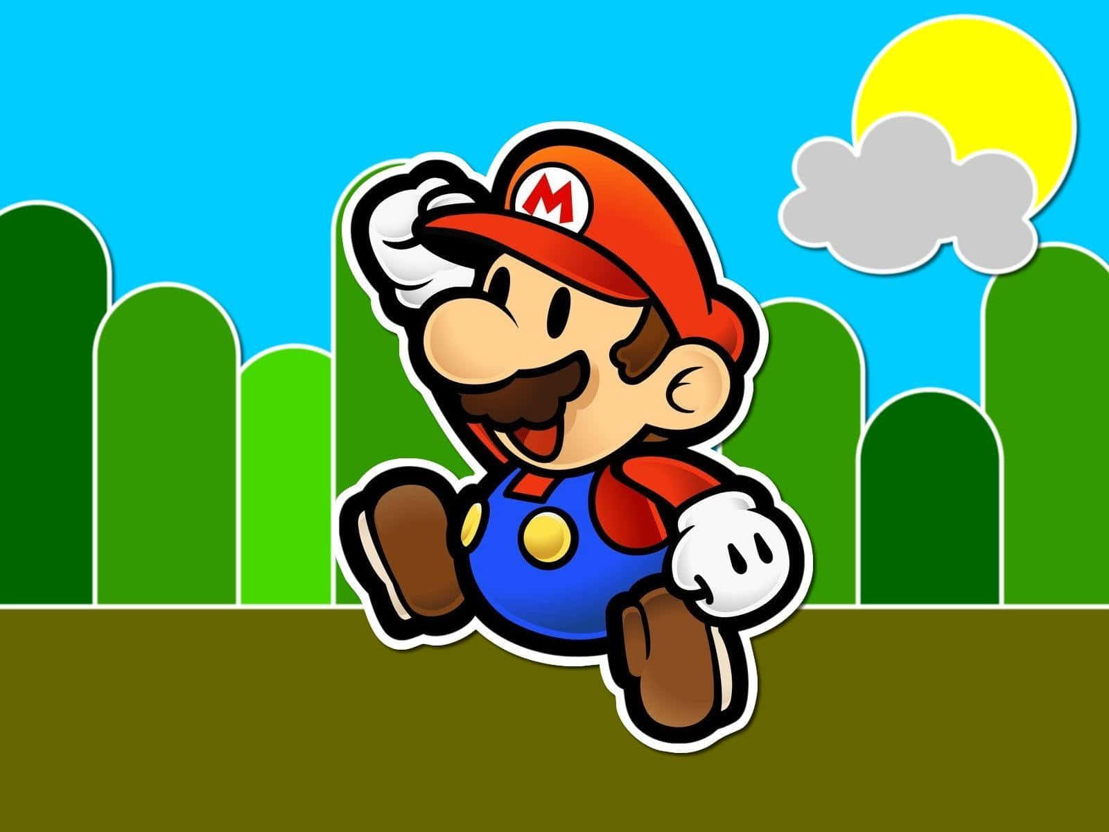 Genießeden Klassischen Look Eines Der Einflussreichsten Charaktere In Der Geschichte Der Videospielbranche, Super Mario.