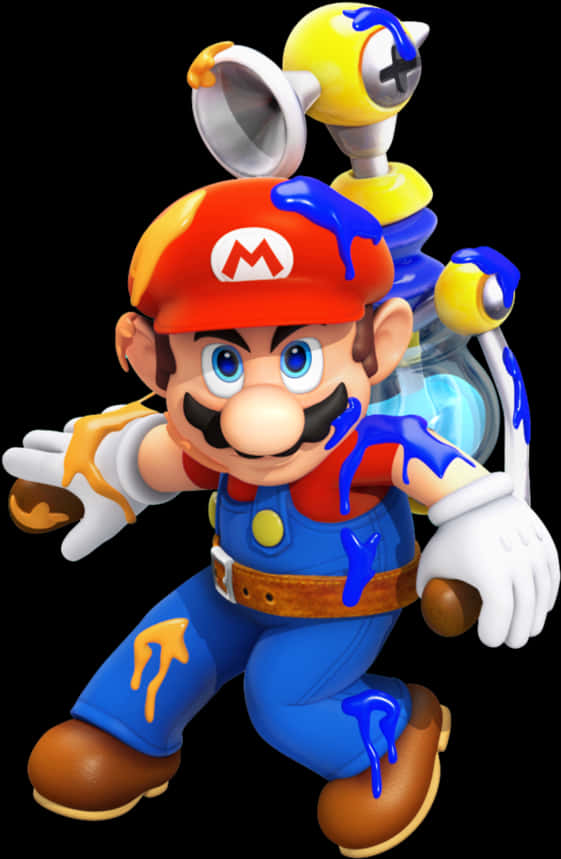 Super Mariowith Flood Device PNG