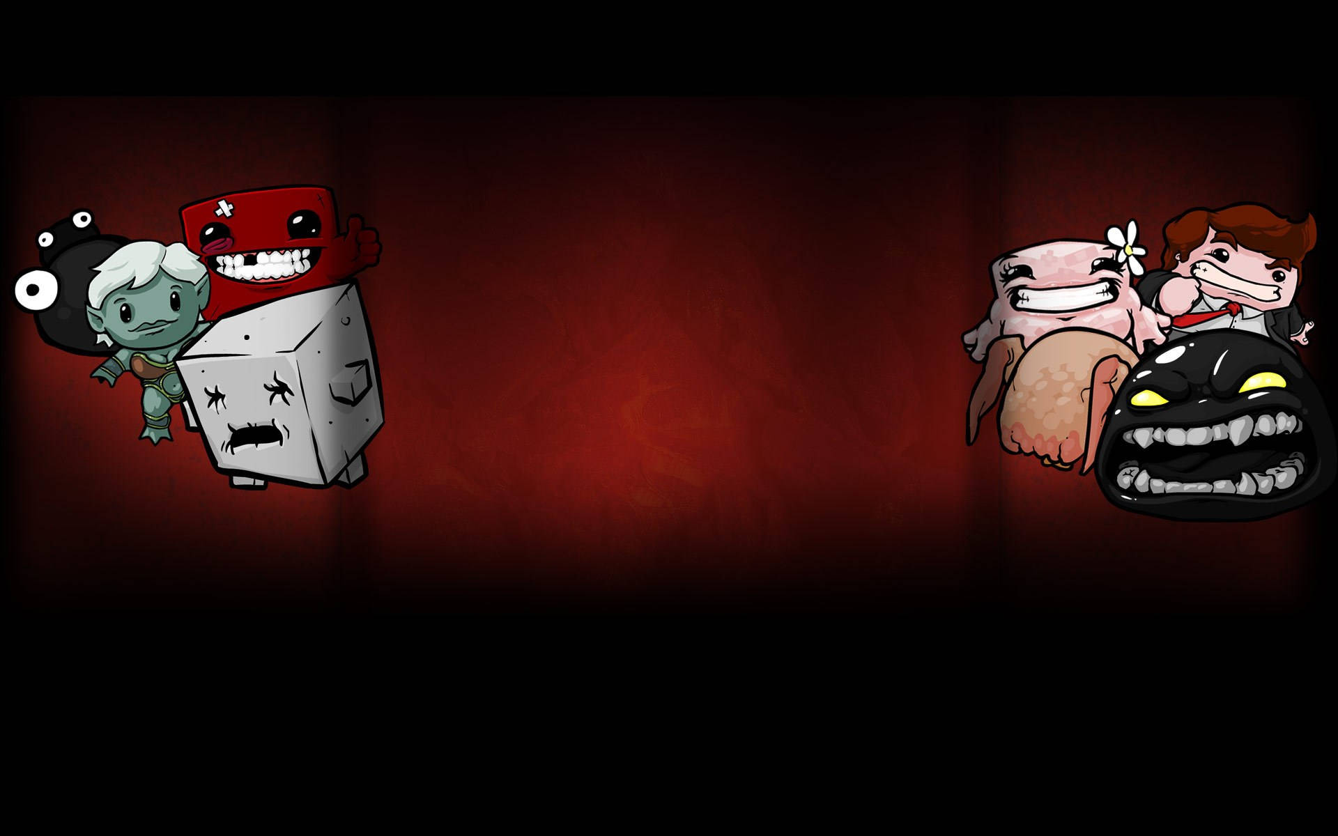 Super Meat Boy Funny Characters Wallpaper