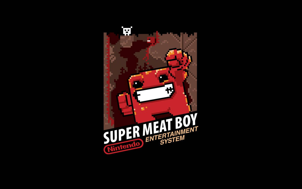 Super Meat Boy Nintendo spil Valmue Tapet Wallpaper