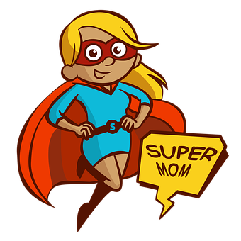 Super Mom Cartoon Hero PNG