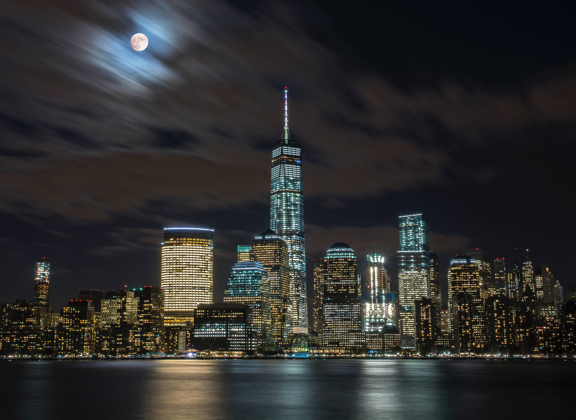 Superluna Estética De Nueva York. Fondo de pantalla