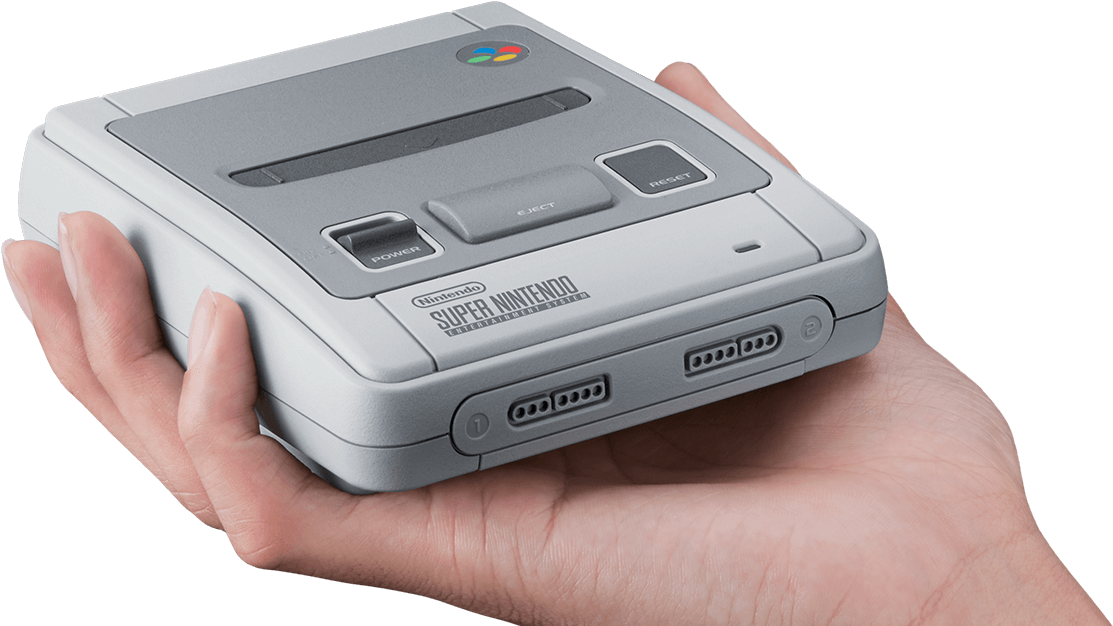Super Nintendo Consolein Hand PNG