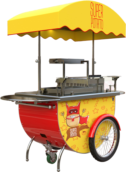 Super Potato Themed Food Rickshaw PNG