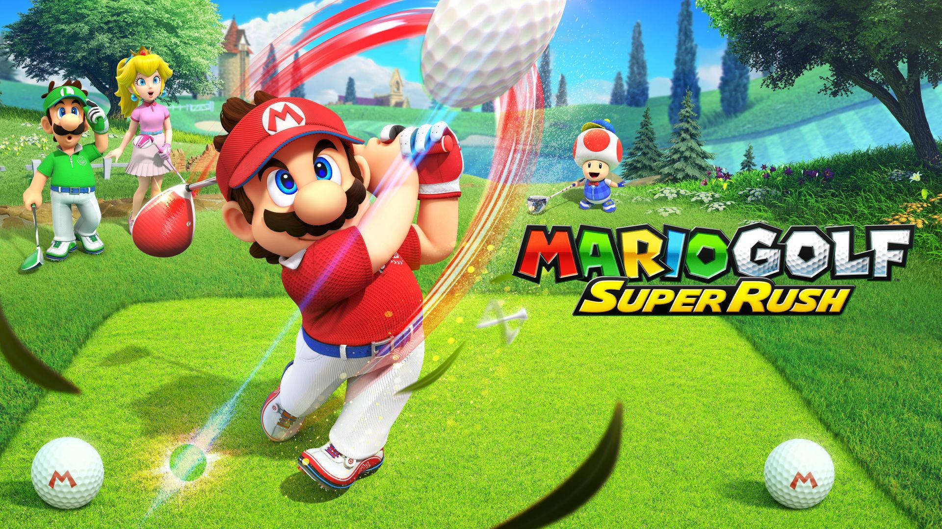 Super Rush Mario Golfing Desktop Wallpaper