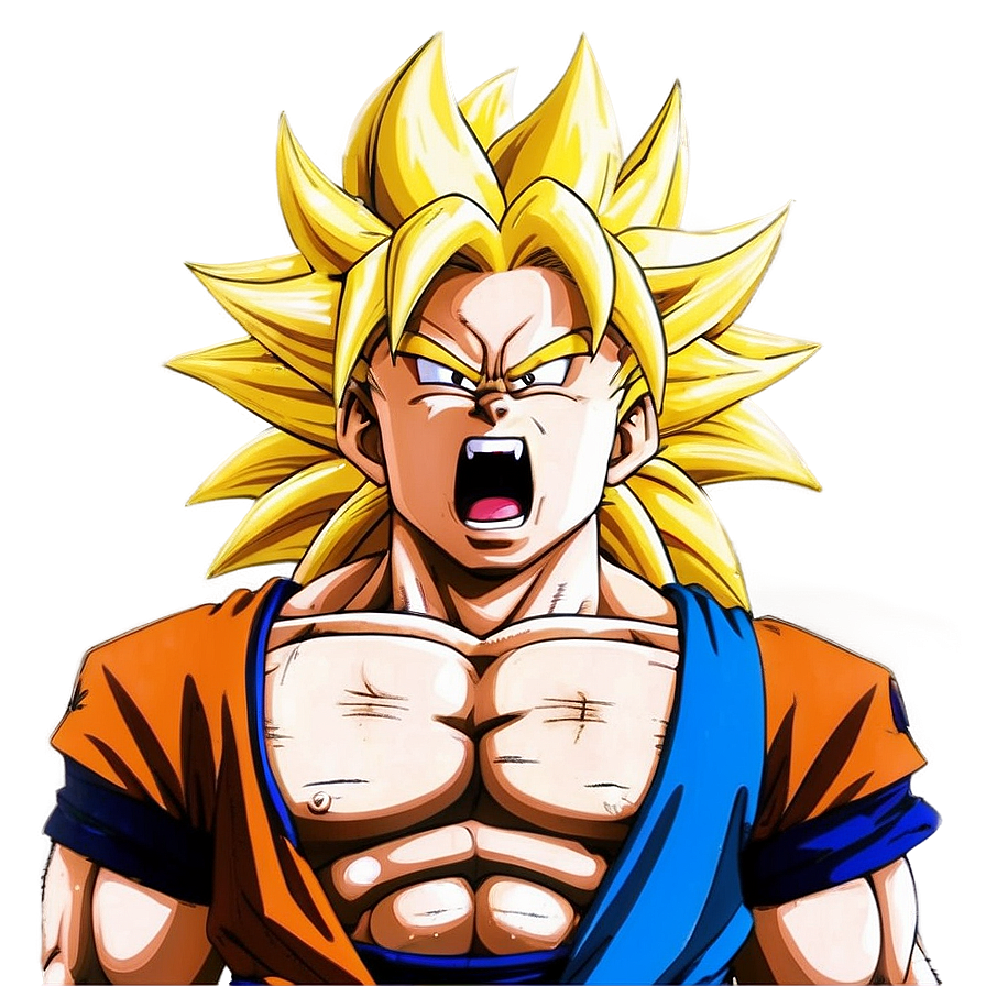 Super Saiyan 3 Goku's Roar Png 06252024 PNG