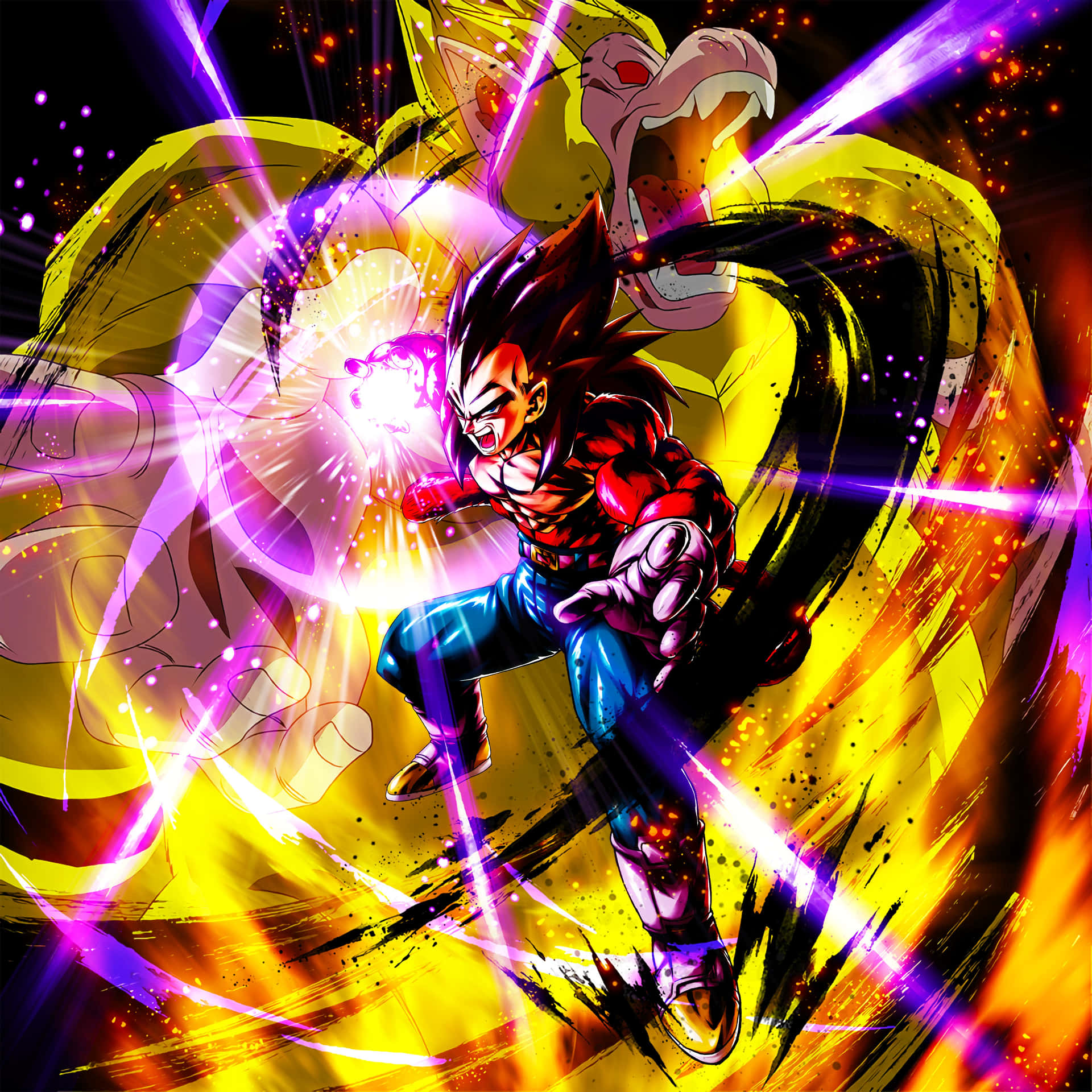 Unlock the Archetypal Power to Transform into Super Saiyan 4 Wallpaper