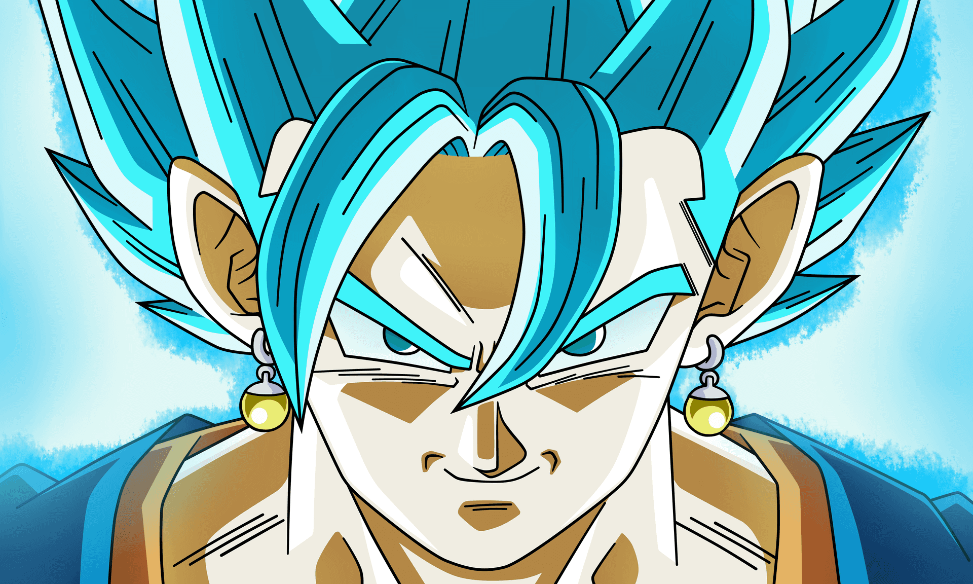 Super Saiyan Blue Goku Fierce Stare