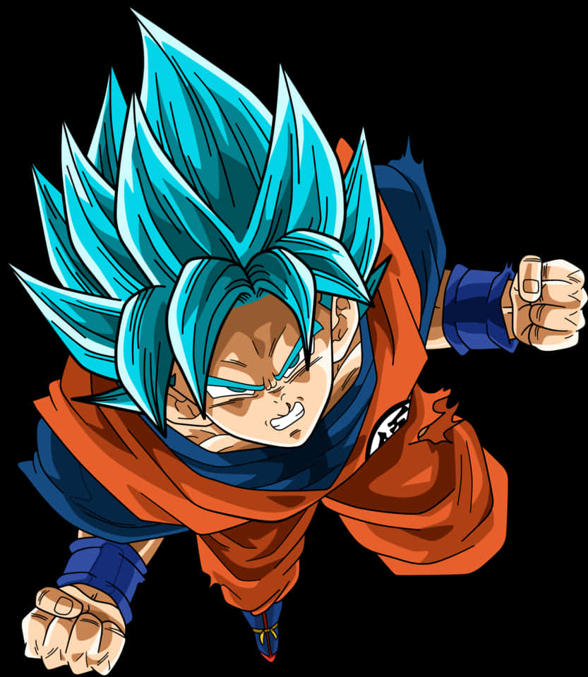 Super Saiyan Blue Goku Flying PNG