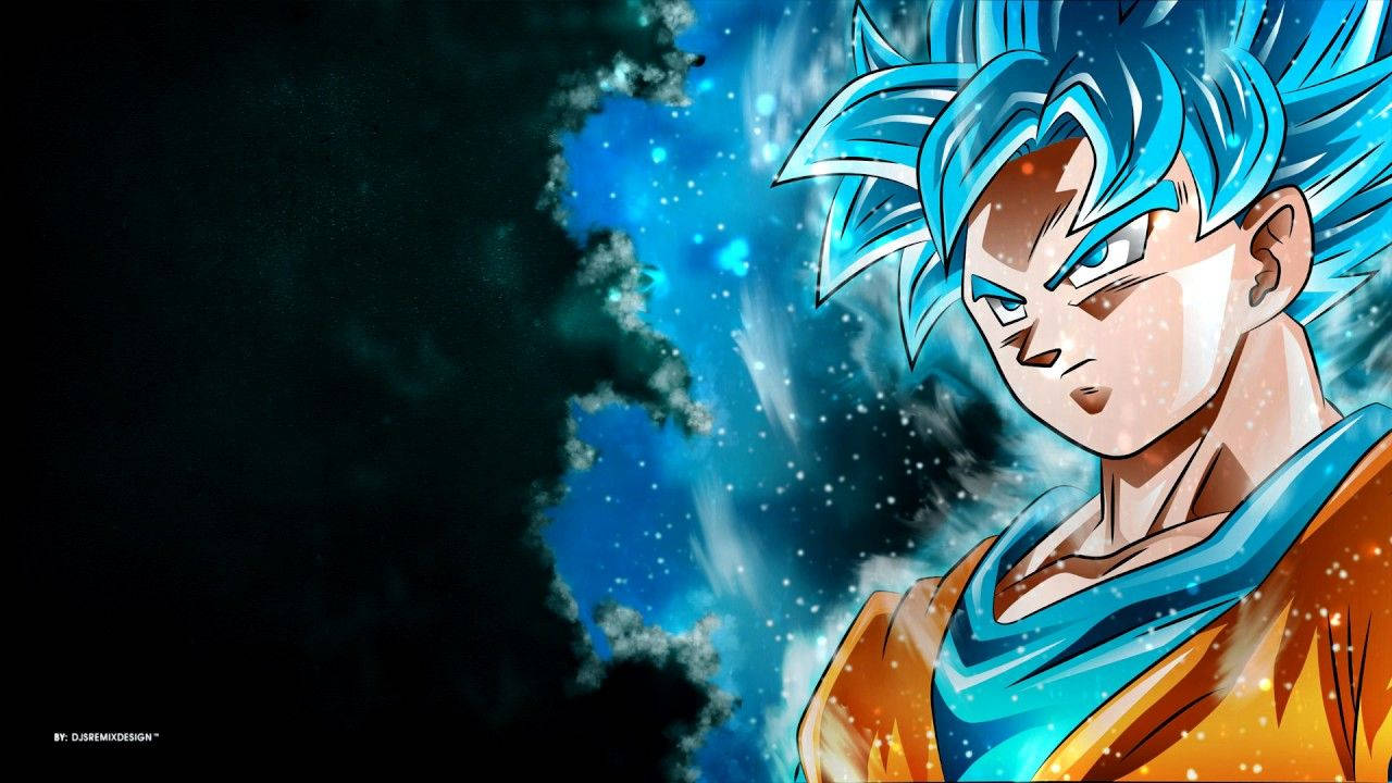 Goku transforming into Super Saiyan Blue! Wallpaper