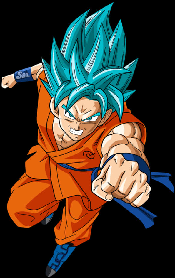 Super Saiyan Blue Goku Pose PNG