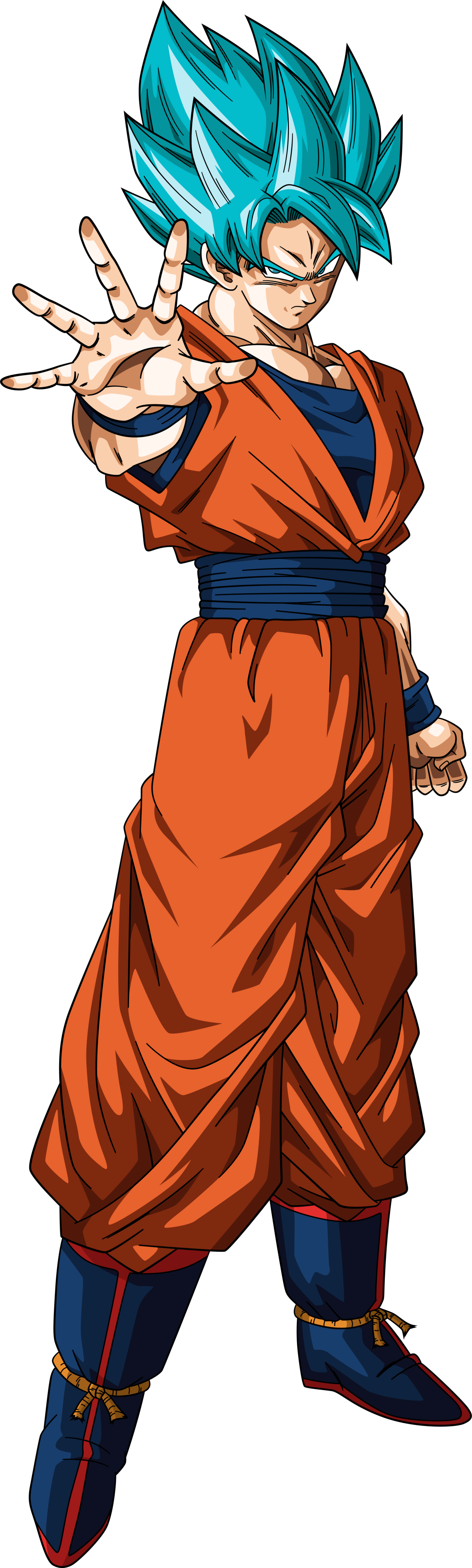 Download Super Saiyan Blue Goku Pose.png | Wallpapers.com