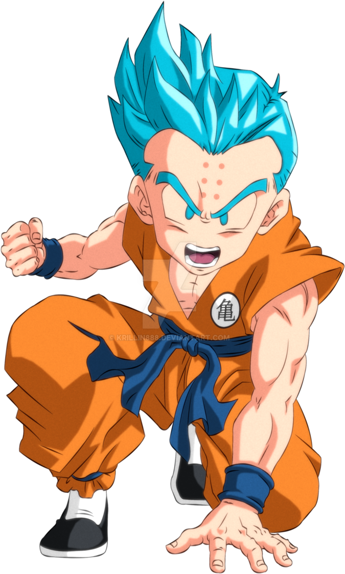 Download Super Saiyan Blue Krillin Fan Art | Wallpapers.com