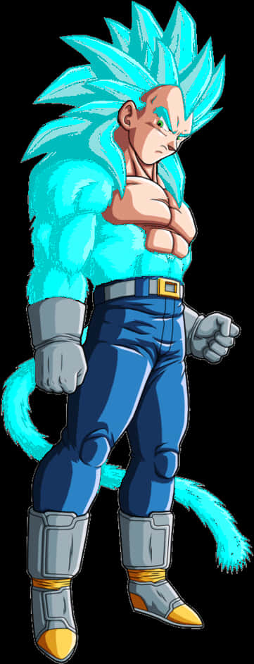 Super Saiyan Blue Vegeta Stance PNG