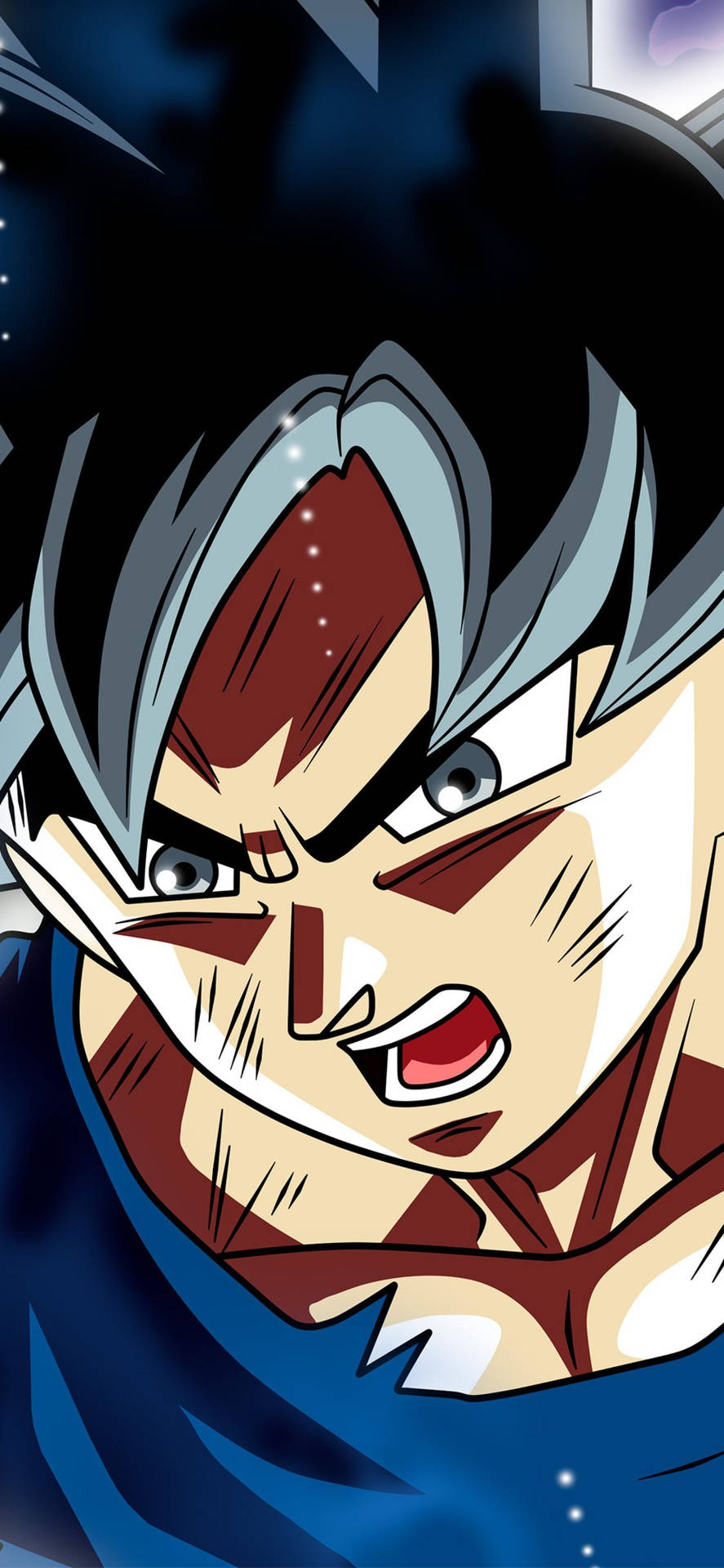 Supersonisk Ansigt Son Goku iPhone Vægklistermærke Wallpaper