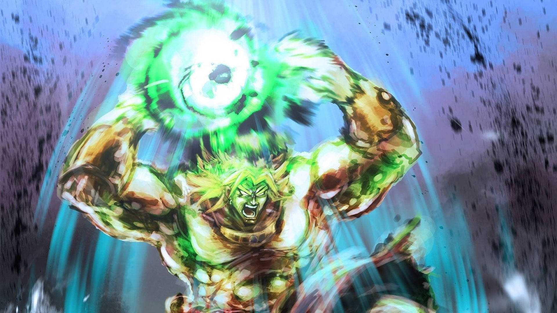 Experience the ultimate strength of Super Saiyan Full Power Broly Wallpaper
