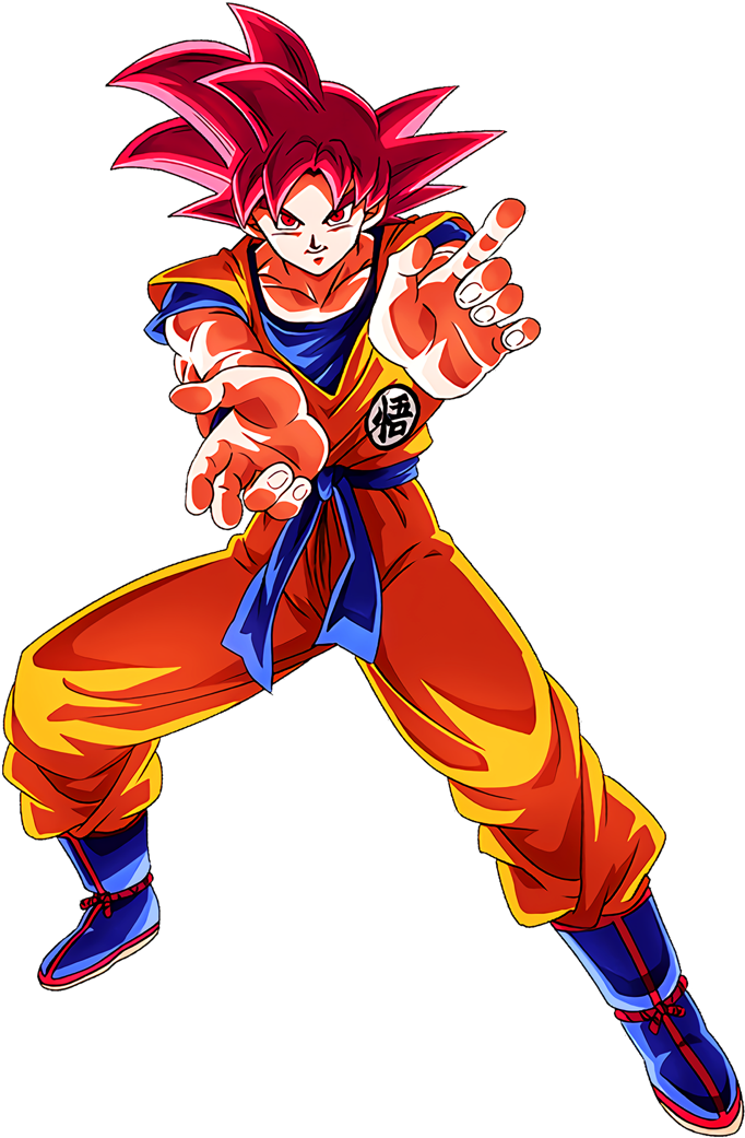 Download Super Saiyan God Goku Pose | Wallpapers.com