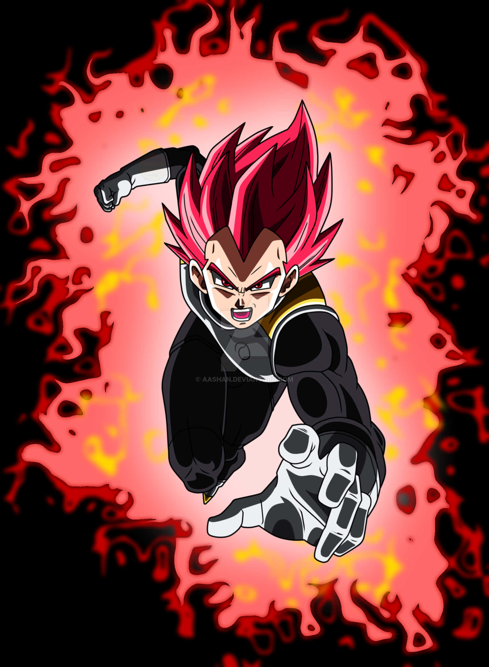 Super Saiyan God Vegeta Fierce Battle Stance PNG