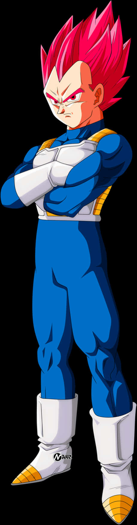 Super Saiyan God Vegeta Stance PNG