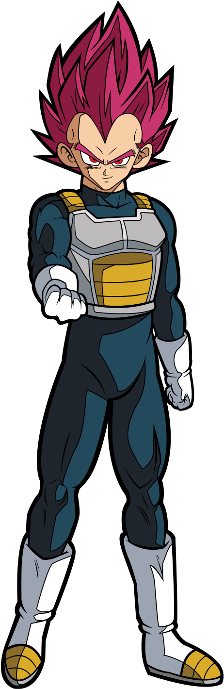 Super Saiyan God Vegeta Standing PNG