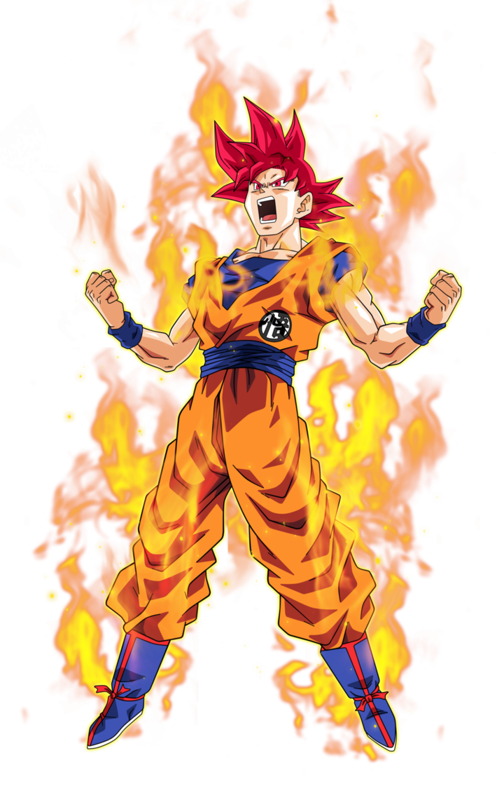 Super Saiyan Goku Fire Backdrop PNG