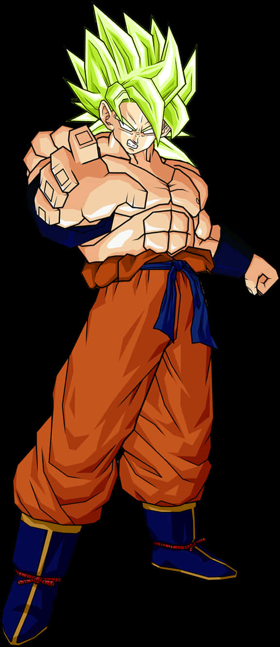 Download Super Saiyan Goku Power Stance | Wallpapers.com