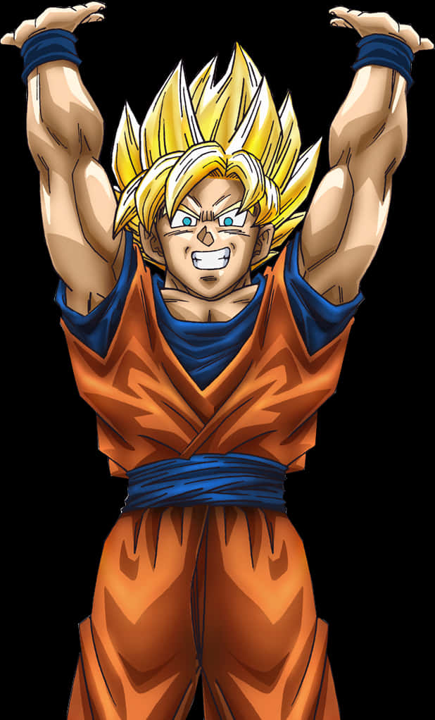 Super Saiyan Goku Victory Pose PNG