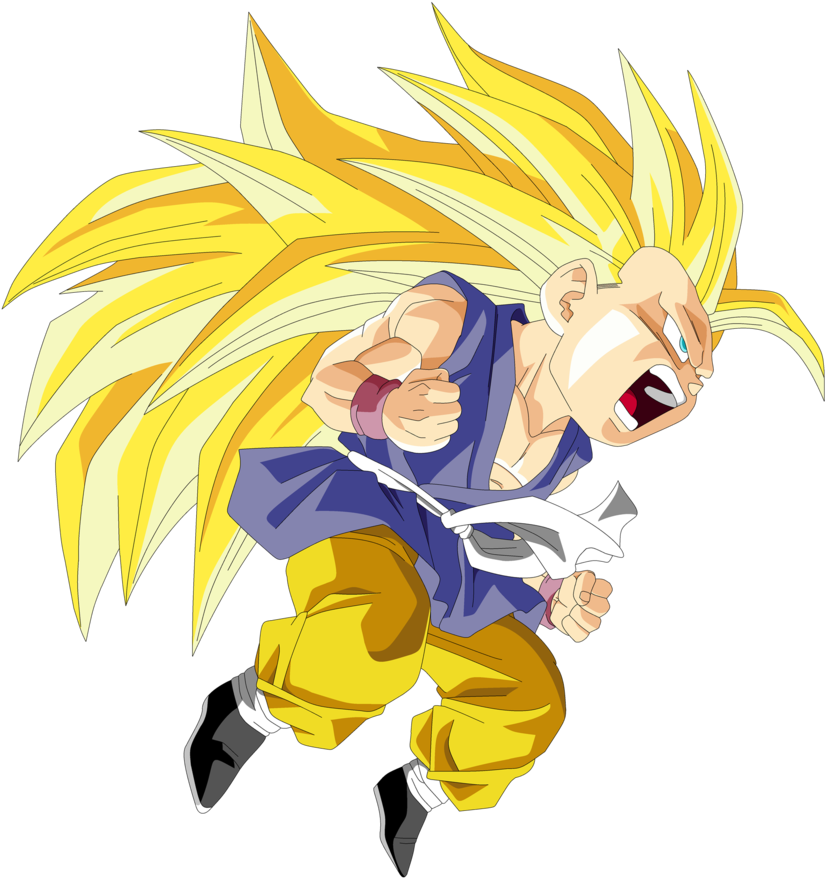 Super Saiyan Kid Goku Charging PNG