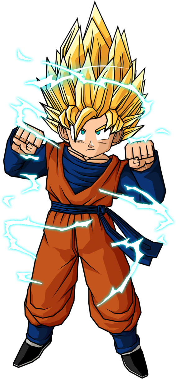 Super Saiyan Kid Goku Power Up PNG
