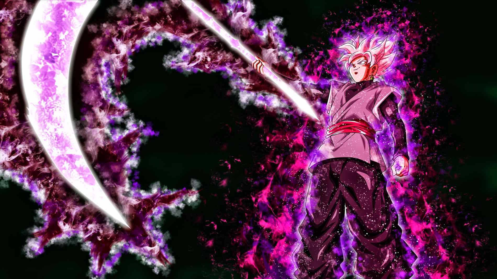 Super Saiyan Rose Goku With Weapon Wallpaper