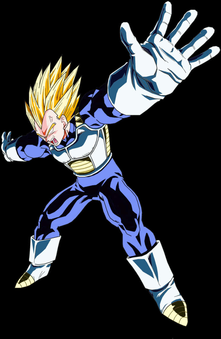 Super Saiyan Vegeta Action Pose PNG