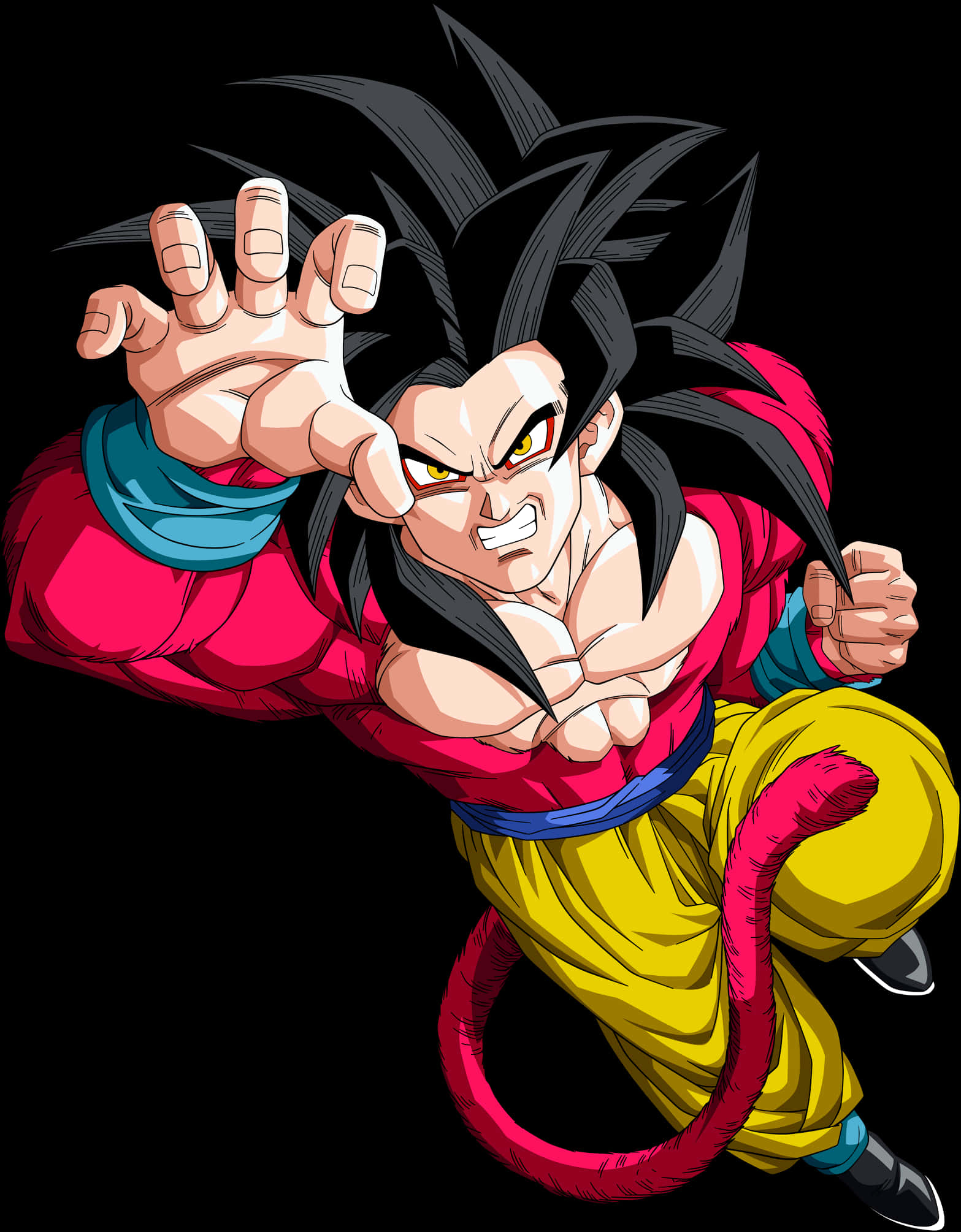 Super Saiyan4 Goku Action Pose PNG