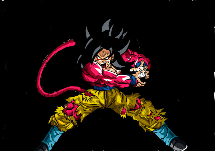 Super Saiyan4 Goku Fierce Battle Stance PNG