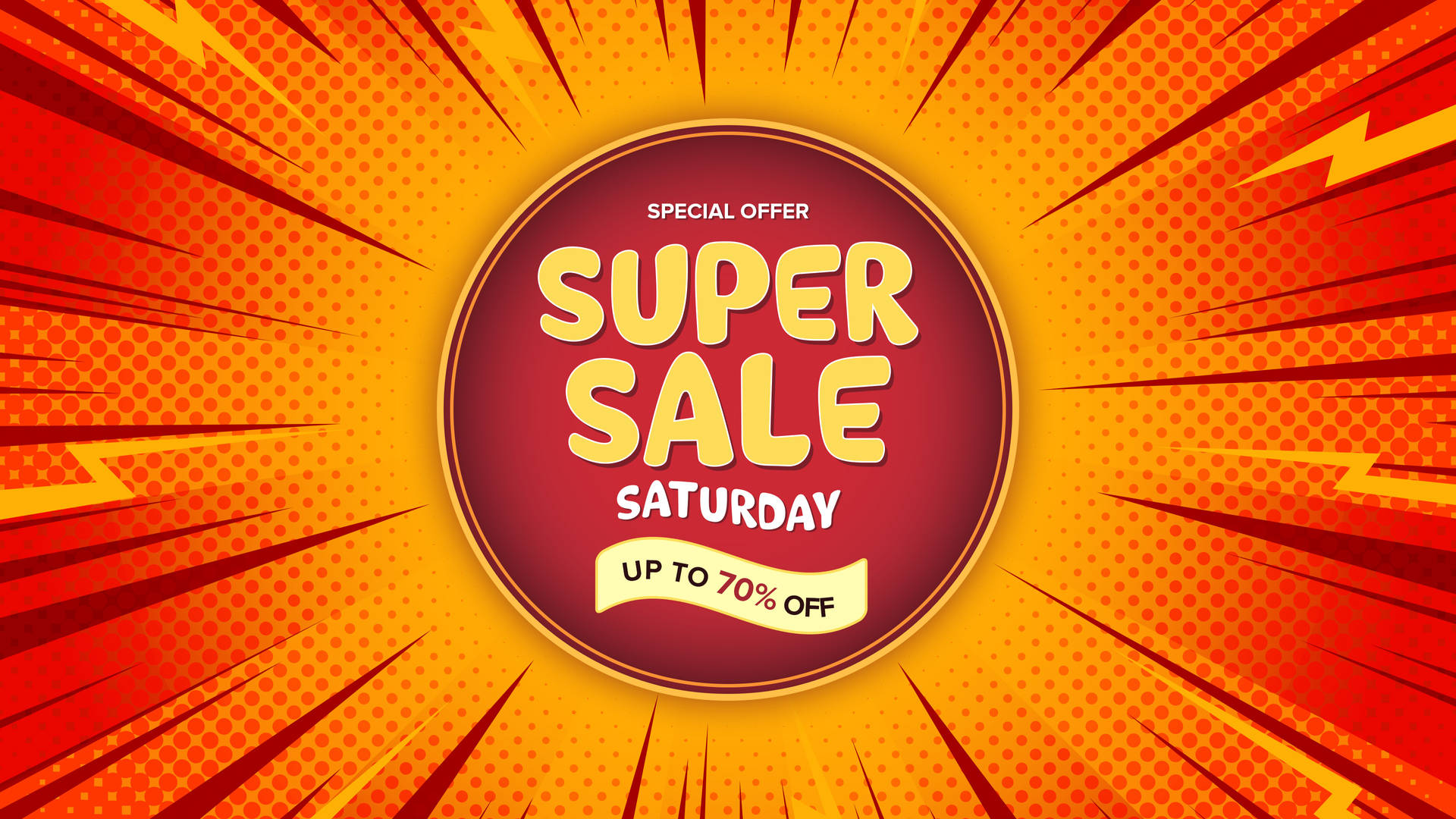 Super Saturday Sale On Red Golden Circle Wallpaper