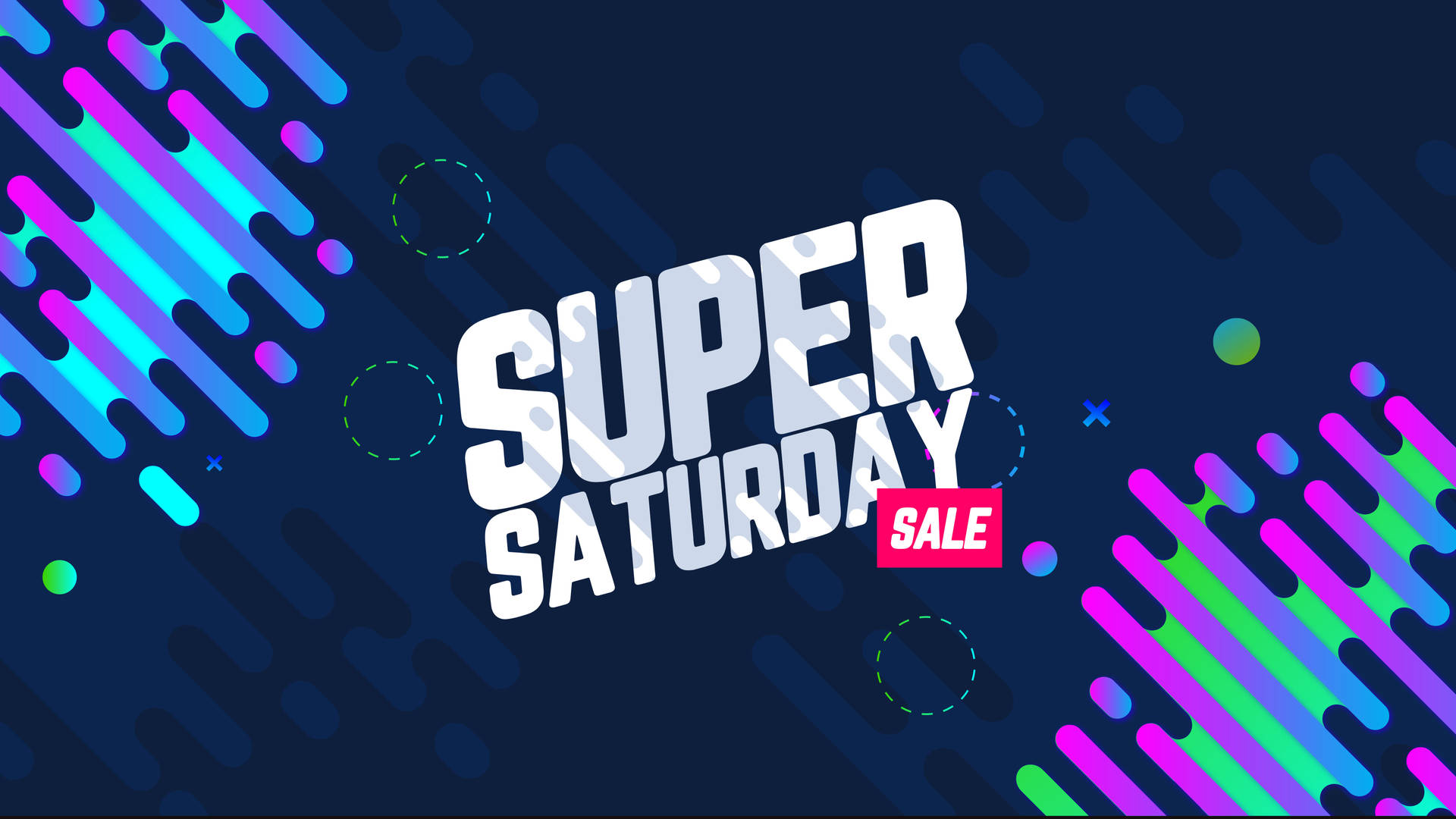 Super Saturday Sale Over Dark Blue Setting Picture
