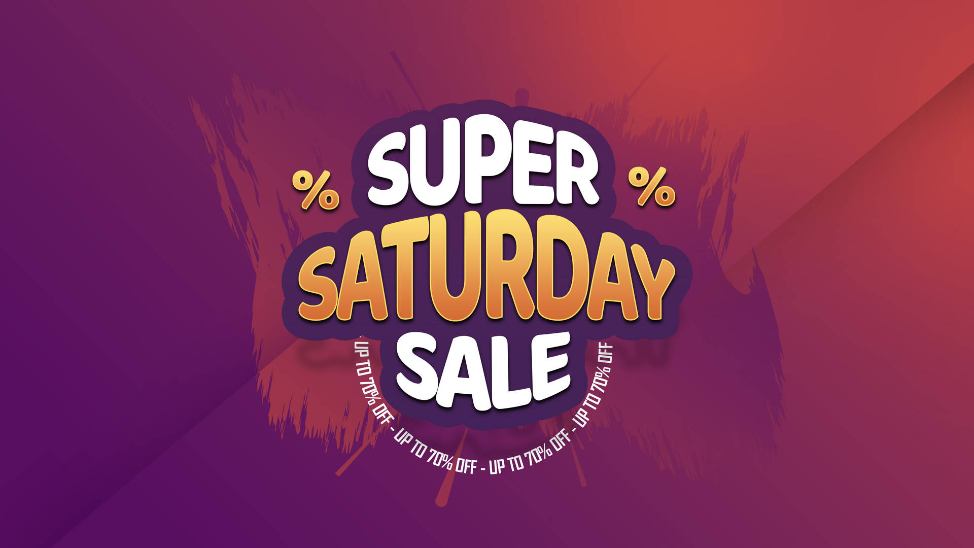 Super Saturday Sale Purple Orange Poster Wallpaper