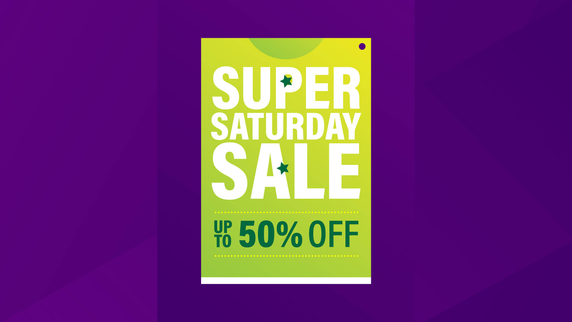Super Saturday Sale With Purple Backdrop