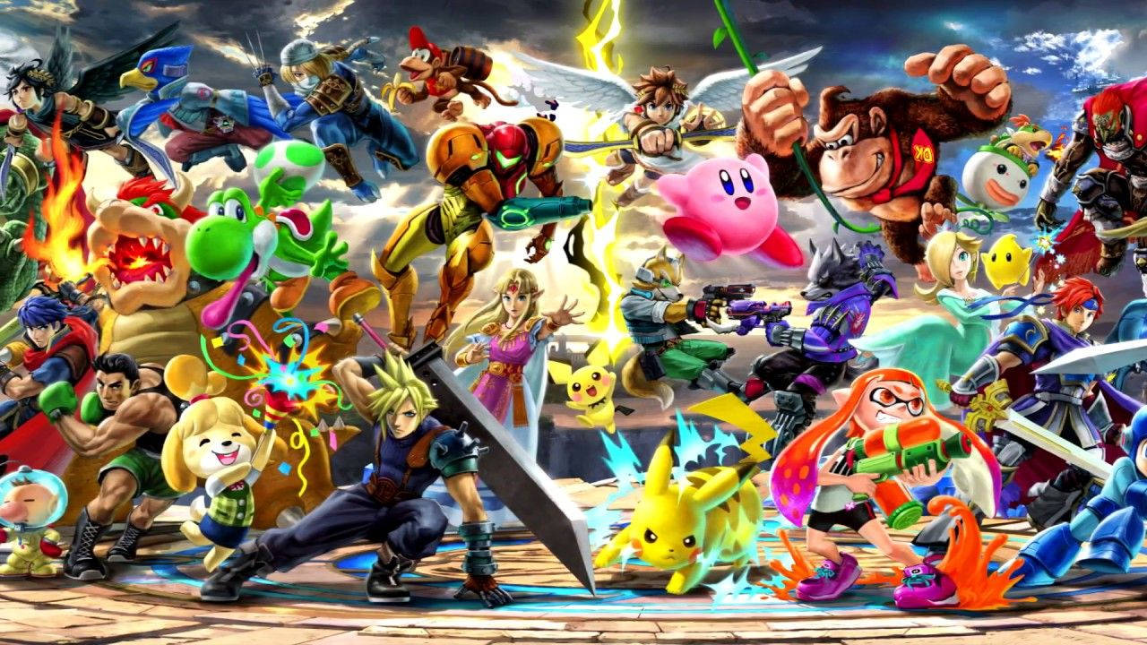 Super Smash Bros Ultimate Colorful Battle Wallpaper
