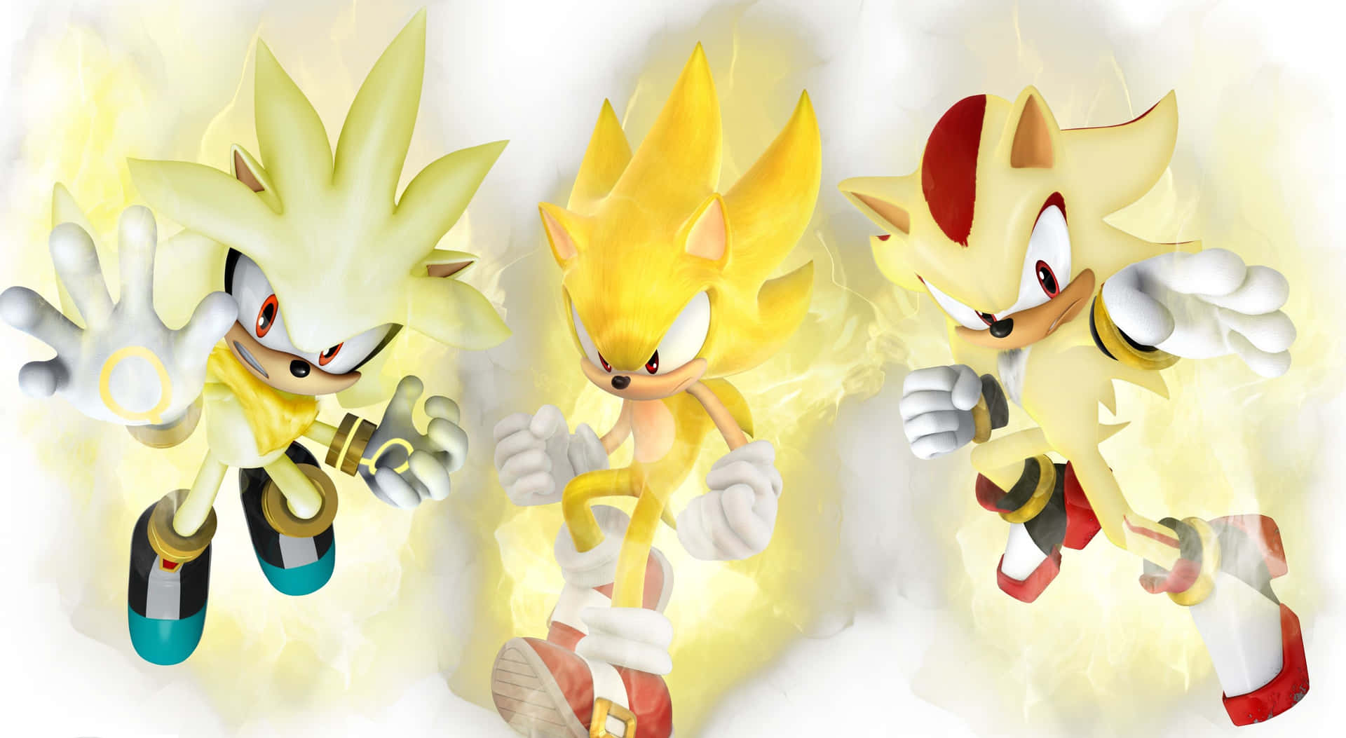 super sonic and super shadow and super silver wallpaper