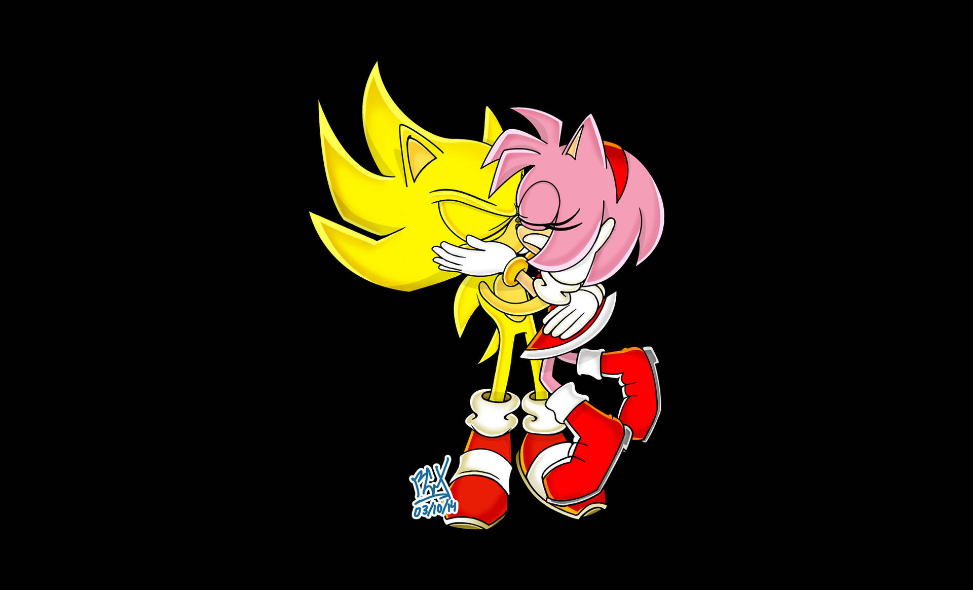 Super Sonic And Amy Rose Wallpaper