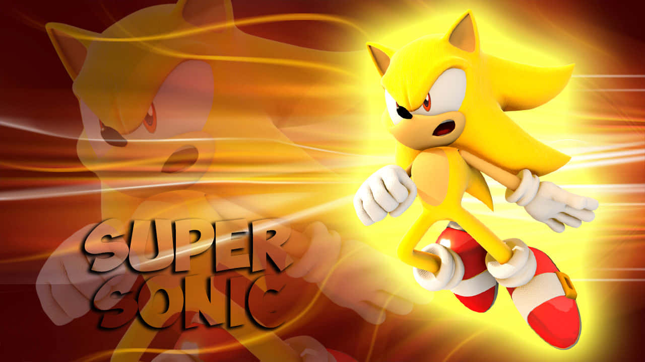 Super Sonic speeds ahead on a frantic adventure! Wallpaper