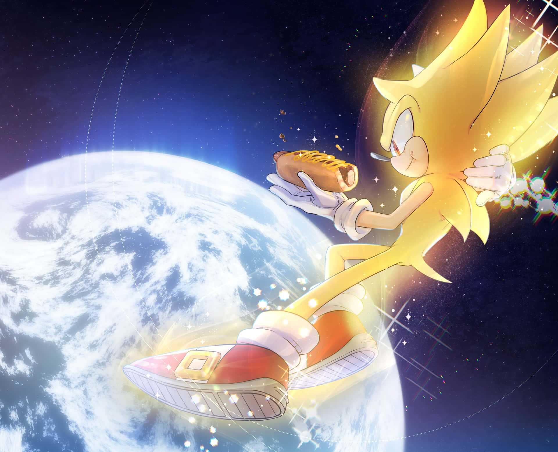 Super Sonic i spidsen for kampen for retfærdighed. Wallpaper