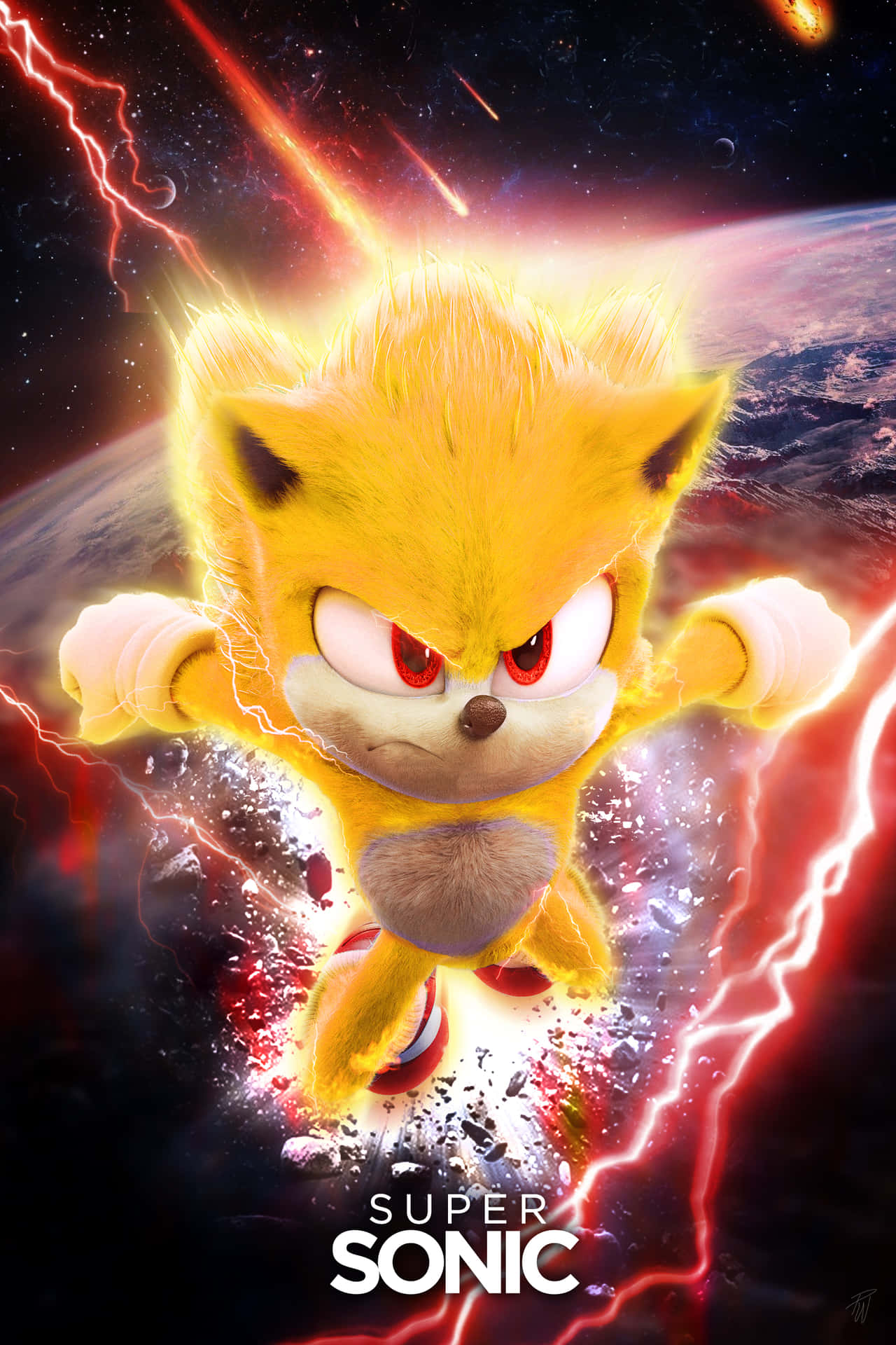 "Run at the speed of sound with Super Sonic!" Wallpaper