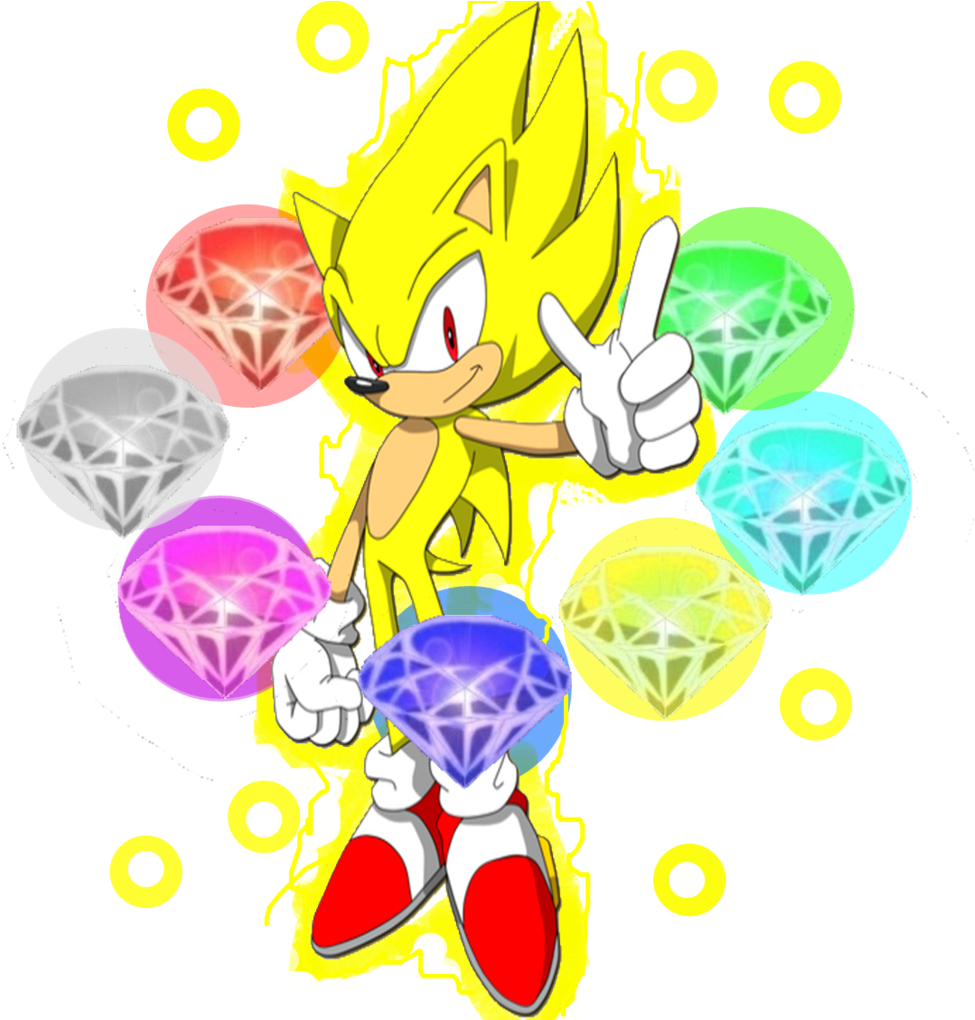 Download Super Sonicwith Chaos Emeralds | Wallpapers.com