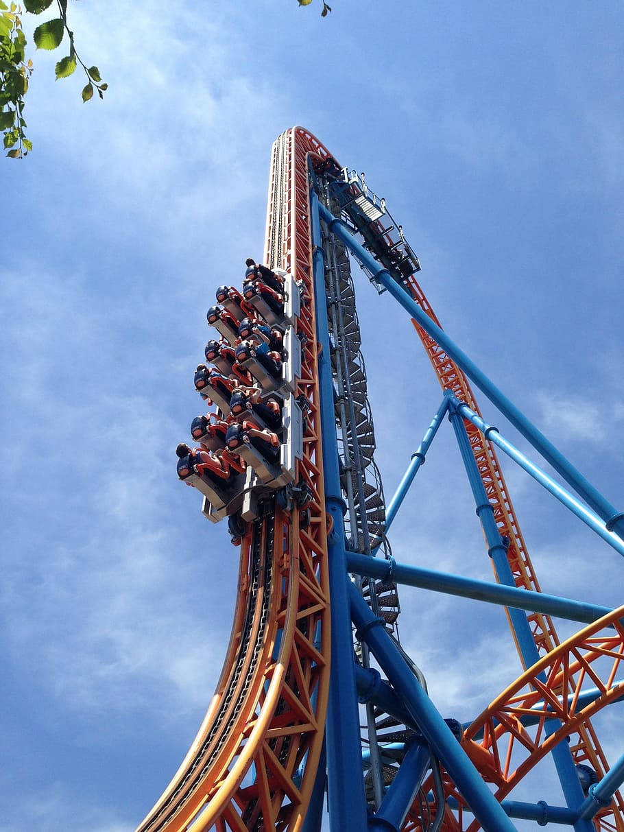 Caption: Exhilarating Rush - World's Steepest Roller Coaster Ride Wallpaper