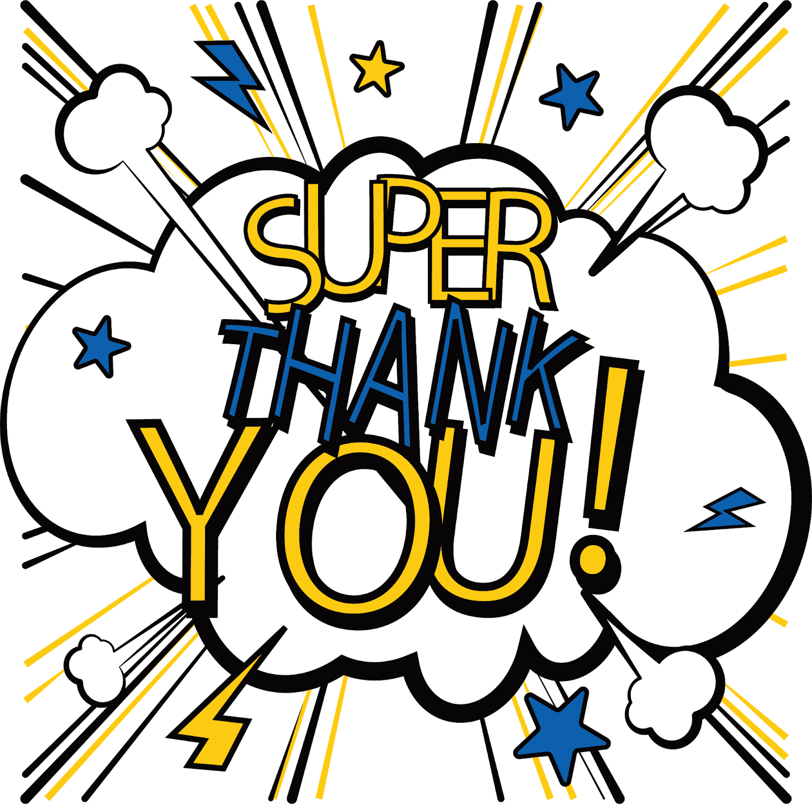 Super Thank You Comic Style Illustration PNG