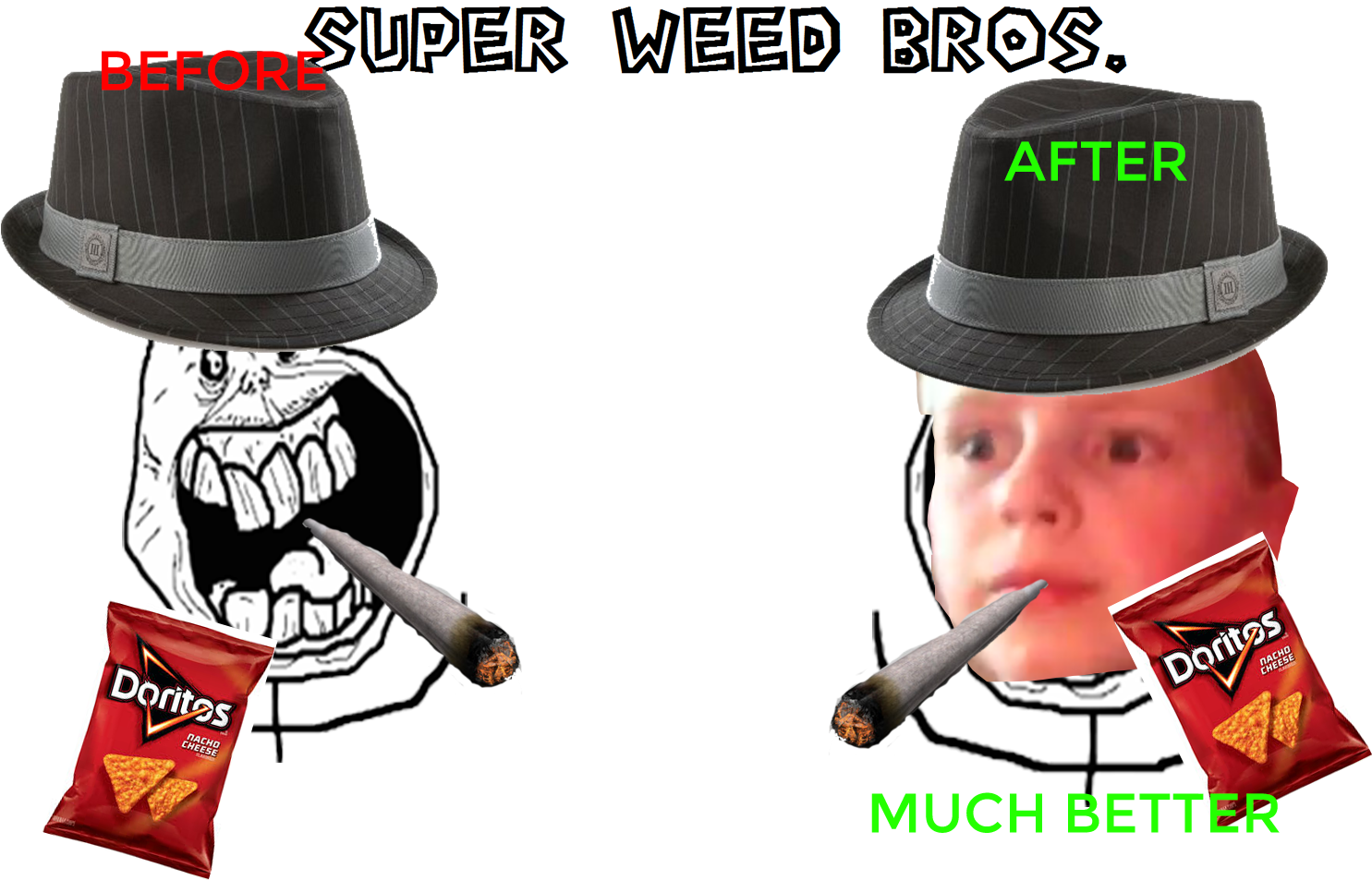 Super Weed Bros_ Transformation_ Meme.png PNG
