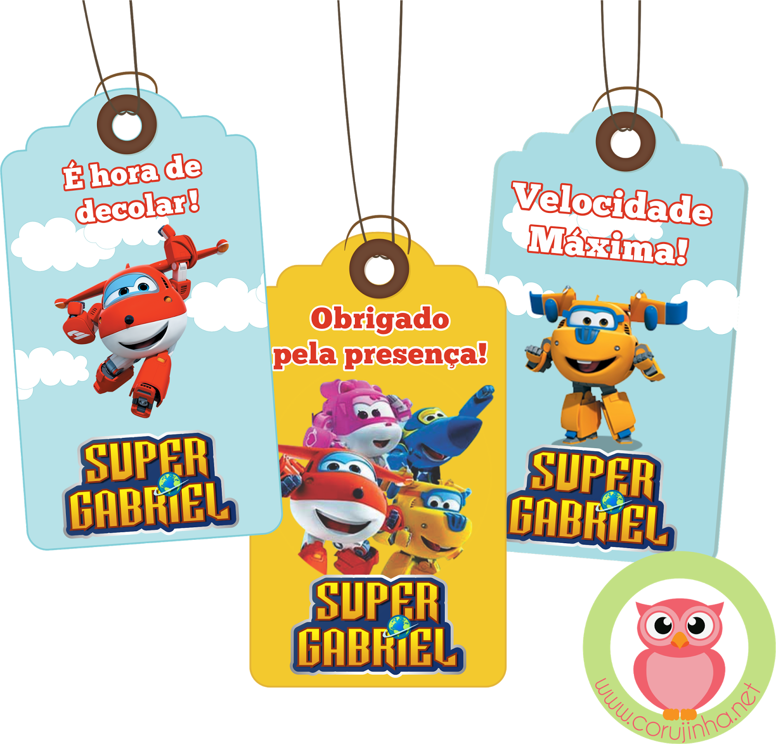 Download Super Wings Custom Party Tags | Wallpapers.com