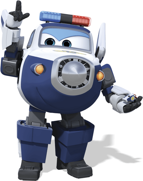 Super Wings Police Plane Character PNG